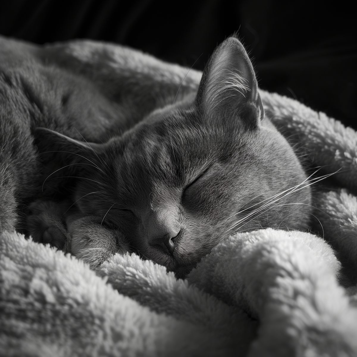 Peaceful sleeping cat